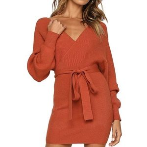 NWT Auburn Orange Rib Knit Sweater